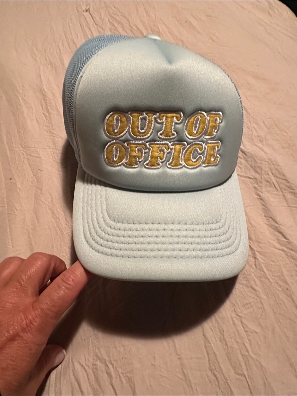 Out of Office Light Blue Trucker Hat